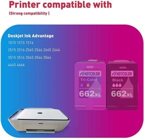 img 3 attached to 🖨️ HOTCOLOR 662XL Ink Cartridges CZ105AL CZ106AL for HP Deskjet Ink Advantage 1015 1515 2515 2545 All-in-ONE Printer - HP Printer Ink 662 XL (2 Black 2 Tri-Color,4-Pack)