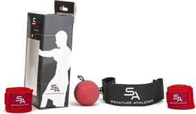 img 1 attached to 🥊 Signature Athletics Pro Boxing Reflex Ball Set with Headband and Hand Wrap – Improve Reaction, Agility, Punching Speed, Fight Skills, and Hand-Eye Coordination Training