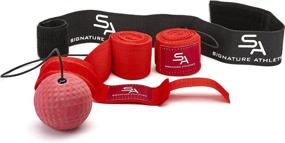 img 2 attached to 🥊 Signature Athletics Pro Boxing Reflex Ball Set with Headband and Hand Wrap – Improve Reaction, Agility, Punching Speed, Fight Skills, and Hand-Eye Coordination Training