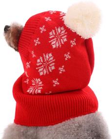 img 3 attached to 🐶 Kuoser Dog Winter Hat - Knitted Pet Christmas Cap with Warm Neck Ear Warmer Hood. Cute Accessories for Small Medium Large Dogs. Ideal for Winter, Parties & Decorations