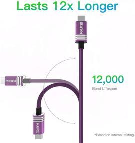 img 1 attached to 🔌 Кабель USB Type C высокой скорости 3A быстрой зарядки [2 штуки 6фт и 10фт], оплетенный кабель MALVSU совместим с Samsung Galaxy S10 S9 S8 S20 Plus A51 A11, Note 10 9 8, контроллером PS5, зарядным устройством USB C (фиолетовый)