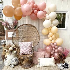 img 3 attached to 🎈 Набор гирлянды из пыльно-розовых воздушных шаров - Sweet Baby Co. Дуга с матовыми пыльно-розовыми, нюдовыми, серовато-коричневыми, карамельными и розово-золотыми металлическими шарами - Нейтральные украшения для бэби-шауэр, девичника, дня рождения - Шаровая стена