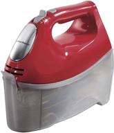 🔴 hamilton beach electric hand mixer - 6 speeds, includes beaters and whisk, with convenient snap-on storage case in vibrant red логотип