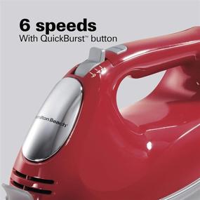 img 2 attached to 🔴 Hamilton Beach Electric Hand Mixer - 6 Speeds, Includes Beaters and Whisk, with Convenient Snap-On Storage Case in Vibrant Red