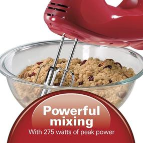 img 1 attached to 🔴 Hamilton Beach Electric Hand Mixer - 6 Speeds, Includes Beaters and Whisk, with Convenient Snap-On Storage Case in Vibrant Red