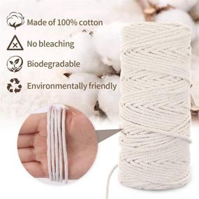 img 2 attached to 🧶 Complete 147-Piece Macrame Kit: 3mm × 109 Yards Natural Macrame Cord, Colored Wood Beads, Wooden Stick Hoops, Rings, Crafts DIY Macrame Supplies for Adult Beginners