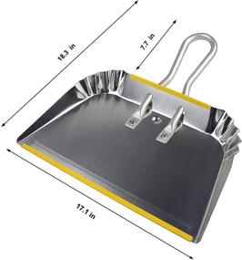 img 2 attached to 🧹 Set of 3 PHYEX 17-inch Extra Durable Aluminum Dust Pans – Wide Household Dustpans, Convenient Assembly Process