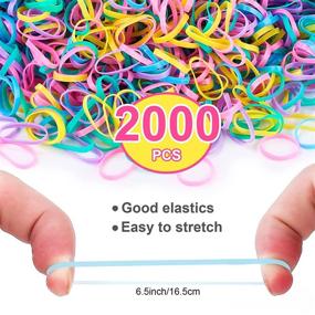 img 3 attached to 🎀 2000 PCS Mini Small Rubber Bands for Hair, Tiny Colorful Hair Elastics for Girls Toddler Kids Baby, Premium Elastic Hair Ties with 2 PCS Topsy Tail Hair Tools and 1 Remover Cutter - YLYL SEO