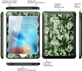 img 3 attached to 🦄 SUPCASE Unicorn Beetle Pro Series Camo Case for iPad 9.7 2018/2017 - Rugged Full Body Protection, Built-in Screen Protector, iPad 9.7 5th/6th Gen Compatible