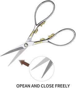 img 3 attached to 🔪 European Auspicious Clouds Vintage Sewing Scissors - Antique Stain Steel Artwork Needlework Craft Cutting Tools, Sliver Sharp Tip - BROSHAN