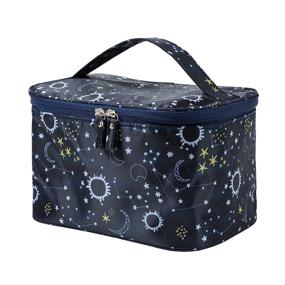 img 4 attached to 🌌 HOYOFO Large Starry Sky Makeup Bag - Stylish Travel Cosmetic Organizer Case for Women