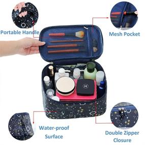 img 2 attached to 🌌 HOYOFO Large Starry Sky Makeup Bag - Stylish Travel Cosmetic Organizer Case for Women