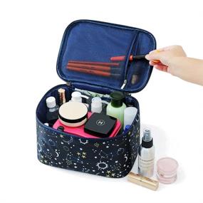 img 3 attached to 🌌 HOYOFO Large Starry Sky Makeup Bag - Stylish Travel Cosmetic Organizer Case for Women