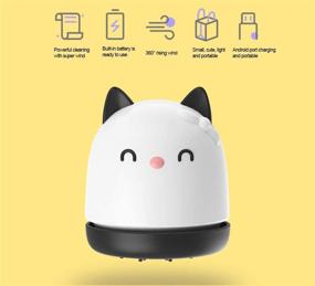 img 3 attached to 🐈 SOKLIT Portable Cordless Mini Desktop Cat Vacuum Desk Dust Cleaner Sweeper USB Charging for Home Office Keyboard Cleaning Dust Crumbs Piano