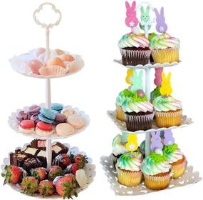 img 4 attached to Plastic Cupcake Dessert Display Birthday: Stylish and Convenient Party Serving Solution