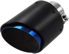 img 4 attached to 🔵 Upower 2.5-Inch Inlet 4.5-Inch Outlet Blue Burnt Carbon Fiber Stainless Steel Exhaust Tip Muffler Tail Pipe 2.5 to 4.5 Inch, 6.7-Inch Long Bolt-On for Diesel Trucks and Cars