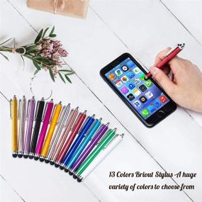 img 1 attached to 🖊️ Briout Stylus Pen Set of 22 Pack - Universal Touch Screens Devices - Capacitive Stylus for iPad, iPhone, Samsung, Kindle, Tablet - 13 Multicolor Options