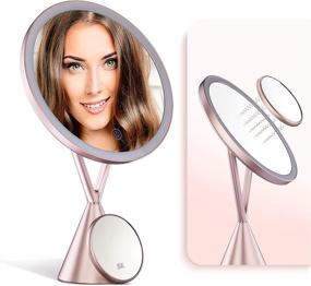 img 4 attached to 💄 IKproductpro светодиодное зеркало для макияжа с 5-кратным увеличением для улучшенного опыта макияжа и освещения.