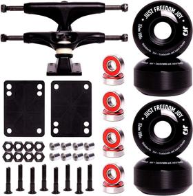 img 3 attached to 🛹 Complete JFJ Skateboard Wheels Set: Including Skateboard Trucks, 52mm Skateboard Wheels, Bearings, Pads, and 1" Hardware