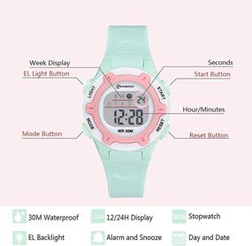 img 1 attached to 🌟 Ultimate Kids Digital Watch: Waterproof, Functional, and Feature-Packed Watch with Time, Date, Week, Backlight, Warning, Stopwatch - Ideal for Boys and Girls
