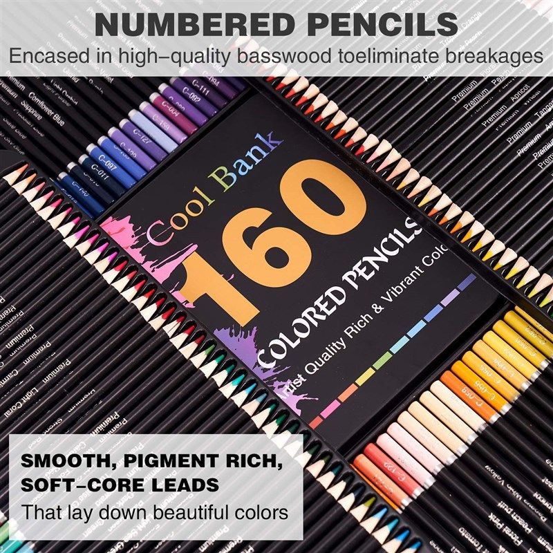 Artlicious Pencil Crayons for Adults Coloring Books - Pack of 50 Distinct  Coloured Pencils w/Metal Sharpener - Pre-sharpened Coloring Pencils w/Thick  No-Break Leads for Kids : : Home