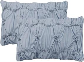 img 1 attached to 🛏️ Contemporary Chic: Modern Threads Sharan 8-Piece Embellished Comforter Set, Queen, Blue