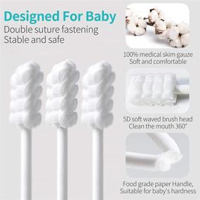 img 2 attached to 👶 48PCS Baby Toothbrush Bundle – Gentle Gum Cleaning Tongue Cleaner Toothbrush for Newborns, Soft Gauze Disposable Oral Cleaning Stick for Infants, Dental Care for Babies aged 0-36 Months