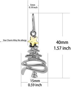 img 2 attached to 🎄 Cute Christmas Tree Dangle Earrings Golden Silver Tone - Perfect Holiday Gift for Women and Girls