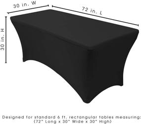 img 3 attached to 🪑 Your Chair Covers - 6 ft Rectangular Fitted Spandex Tablecloths Patio Table Cover - Black, Stretchable & Stretch Spandex Tablecloth