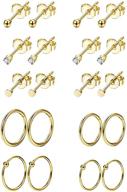 🔒 revolia 10 pairs stainless steel stud earrings for men and women - ball cz tragus helix piercing cartilage jewelry set logo