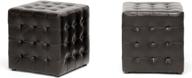 ✨ stylish and versatile: siskal dark brown modern cube ottoman for your home logo