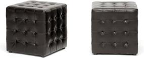 img 2 attached to ✨ Stylish and Versatile: Siskal Dark Brown Modern Cube Ottoman for Your Home