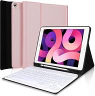 📱 rose gold ipad keyboard case for new ipad 10.2 8th gen (2020)/7th gen (2019)/ipad air 3/pro 10.5" - slim protective smart cover with detachable wireless keyboard & apple pencil holder логотип