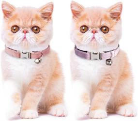 img 3 attached to 🐱 Customizable Nylon Cat Collar with Engraved Name Plate & Bell - Personalized ID Collars for Safety & Style