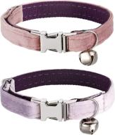 🐱 customizable nylon cat collar with engraved name plate & bell - personalized id collars for safety & style logo