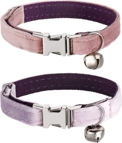 img 4 attached to 🐱 Customizable Nylon Cat Collar with Engraved Name Plate & Bell - Personalized ID Collars for Safety & Style