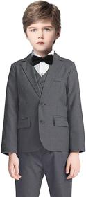img 3 attached to 👔 Fersumm Boys' Formal Blazer Jacket: Classic Solid Color Coat for School Uniform