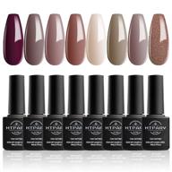 💅 htpary gel nail polish set: 8pcs winter nude colors - soak off led uv gel polish for a stunning manicure - gift box set included! logo