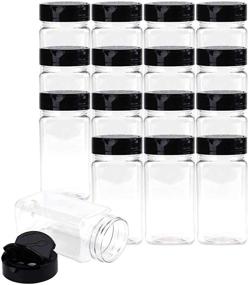 img 4 attached to 🌶️ Bekith 16 Pack 9 Oz Plastic Spice Jars: Ideal Containers for Storing Spice, Herbs, and Powders with Black Cap