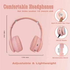 img 2 attached to 🎧 Girls LED Light Up Wireless Headphones for Kids, with Volume Limiting & Built-in Mic - Pink