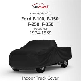 img 3 attached to 🚚 1974-1989 Ford F-100, F-150, F-250, F-350 Ext Cab Indoor Truck Cover - Black Satin - Ultra Soft Material - Protects and Preserves Vehicle During Storage - Includes Storage Bag