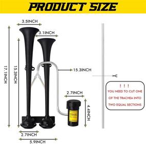 img 1 attached to 🚚 GAMPRO 12V 150db Air Horn: Powerful Dual Trumpet Truck Air Horn for 12V Vehicles - Chrome Zinc Compressor Included!