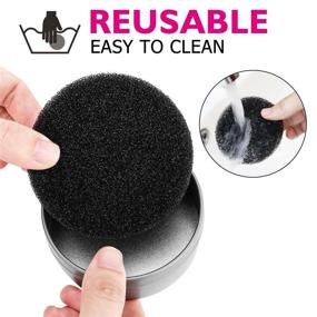 img 1 attached to 🧼 Quick Wash Makeup Brush Cleaner Sponge - Remove Color Residue Effortlessly, Switch Eye Shadow Shades, & Keep Brushes Clean with Dry Cleaning Box