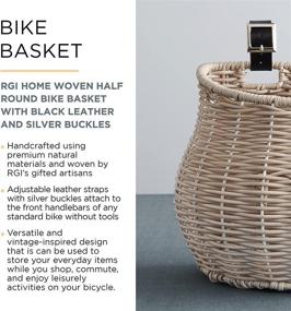 img 3 attached to 🚲 RGI Home Resin Wicker Classic Design Woven Bicycle Basket - Women's Bike Baskets featuring Black Leather and Silver Buckles