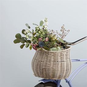 img 4 attached to 🚲 RGI Home Resin Wicker Classic Design Woven Bicycle Basket - Women's Bike Baskets featuring Black Leather and Silver Buckles