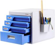 home office locking drawer cabinet desk organizer - desktop file storage box with 4 lock drawers, ideal for filing & organizing paper documents, tools, craft supplies - serenelife slfcab20 логотип