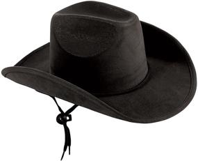 img 1 attached to Premium Quality Forum Novelties 🤠 Child's Suede Cowboy Hat in Sleek Black