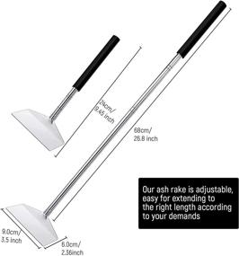 img 3 attached to 🔥 26.8" Extendable BBQ Ash Tool - Stainless Steel Rake for Charcoal Ash Removal, Grill Cleaning, Corner Cleaning – Includes Storage Bag