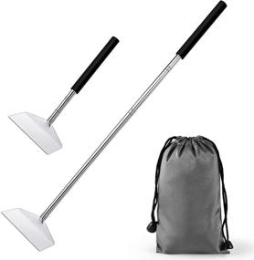 img 4 attached to 🔥 26.8" Extendable BBQ Ash Tool - Stainless Steel Rake for Charcoal Ash Removal, Grill Cleaning, Corner Cleaning – Includes Storage Bag