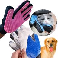 [new upgrade] pet gloves - gentle hair removal brush with enhanced five-finger design - double-sided for both hands - ideal for long and short hair cats and dogs (1 pack) логотип